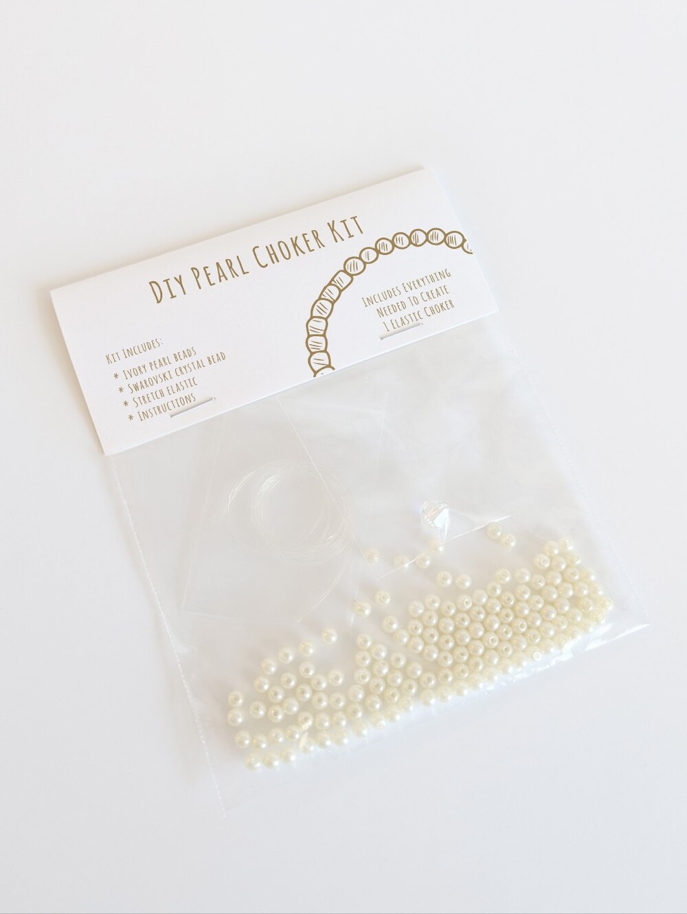 DIY Choker Necklace Jewelry Making Kit - Pearl Beads